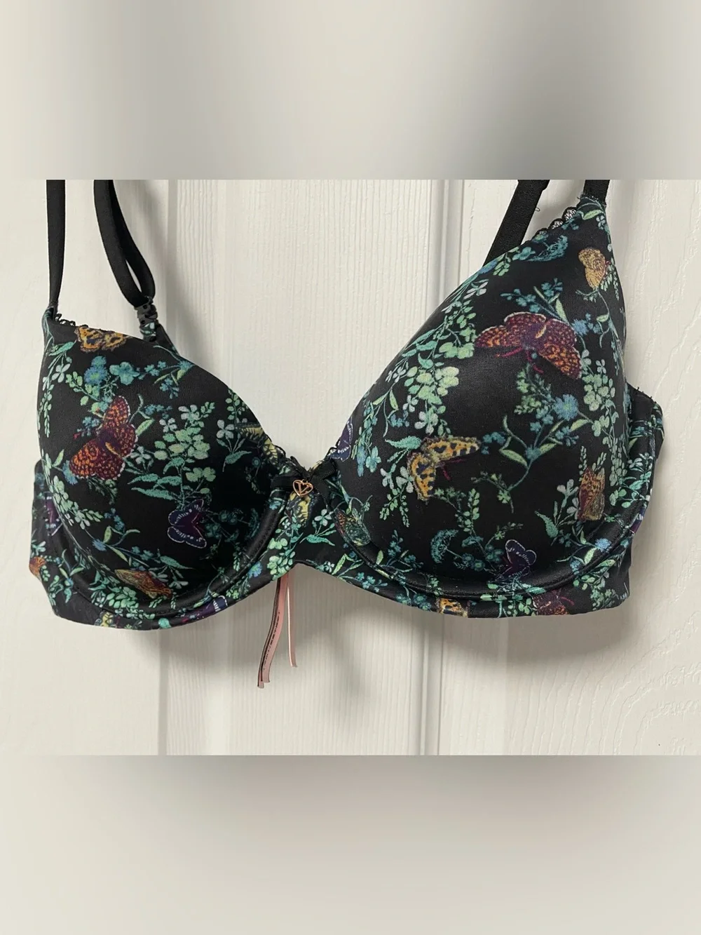 Victoria’s Secret Bra Body Lined Demi/Demi Double Butterfly Underwire Black 34C - Picture 5 of 16